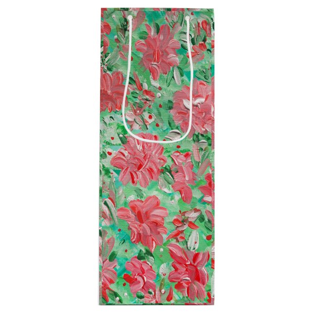 Pour Bouteille Sac cadeau de vin Poinsettia (Devant)