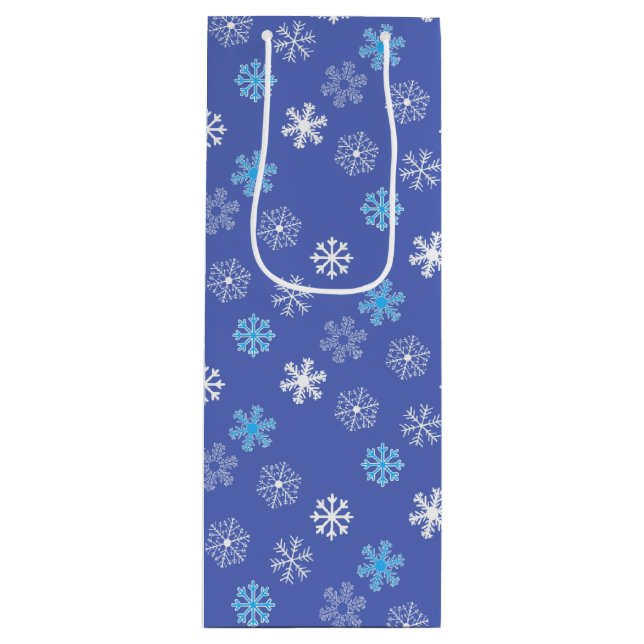 Pour Bouteille Sac cadeau de vin Snowflake en soirée (Devant)
