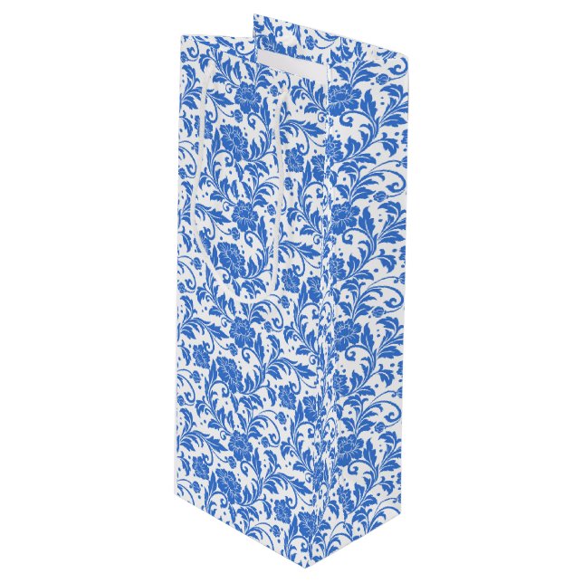 Pour Bouteille Sac cadeau d'impression florale (Devant Angle)