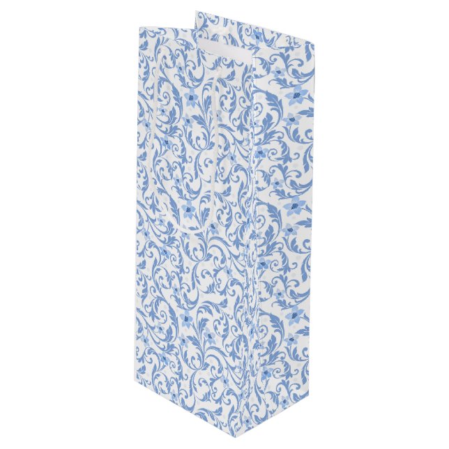 Pour Bouteille Sac cadeau d'impression florale (Devant Angle)
