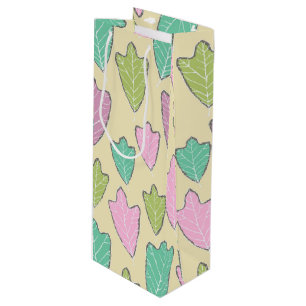Pour Bouteille Sac cadeau Feuille en chêne oriental contemporain