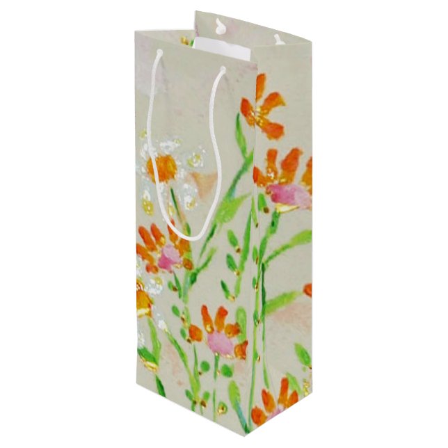 Pour Bouteille Sac cadeau Fleur Win (Dos Angle)