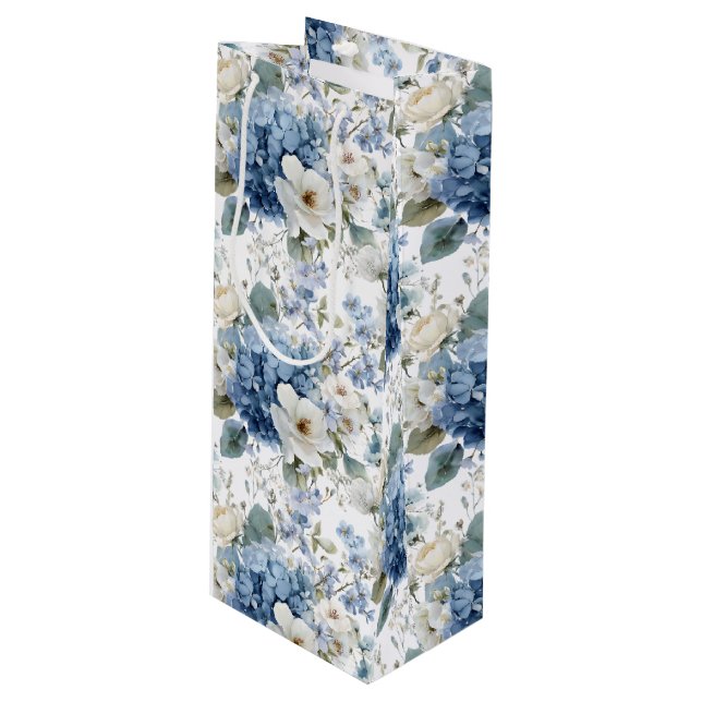 Pour Bouteille Sac cadeau floral (Devant Angle)