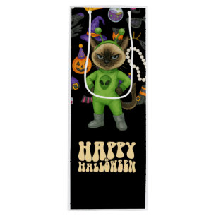 Pour Bouteille Sac cadeau Halloween Chat