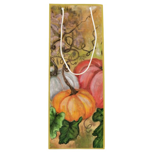 Pour Bouteille Sac cadeau Halloween citrouille - Peinture (Devant)