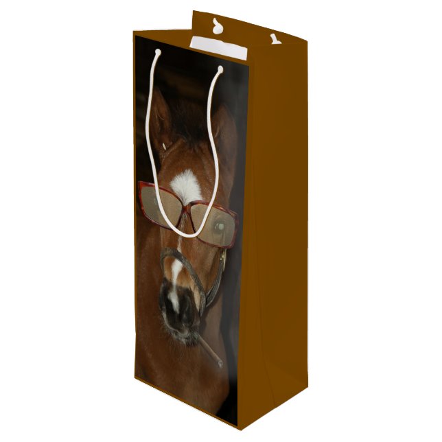 Pour Bouteille Sac Cadeau Humoristique Cheval Foie Fumer Cigar Vi (Dos Angle)