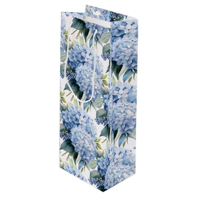 Pour Bouteille Sac Cadeau Hydrangea (Devant Angle)