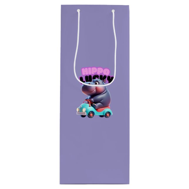 Pour Bouteille Sac cadeau Lucky Hippo (Devant)