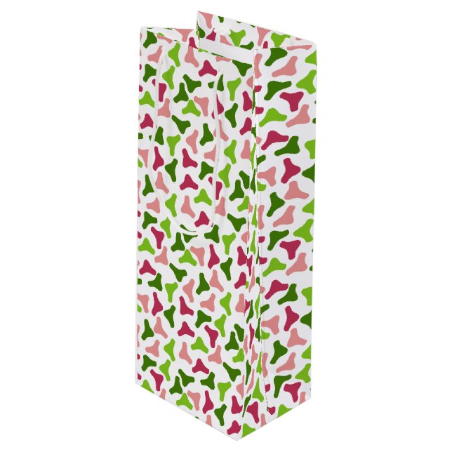 Pour Bouteille Sac cadeau Motif simple Tropical Boomerang (Devant Angle)