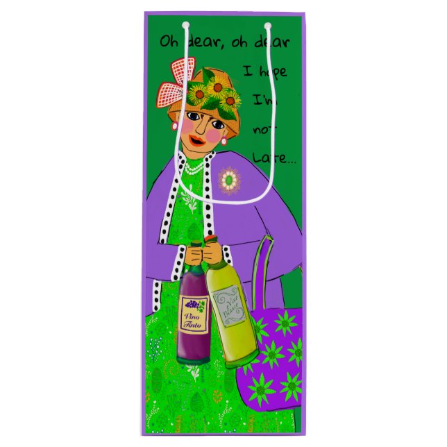 Pour Bouteille Sac cadeau Nervous Lady Wine (Devant)