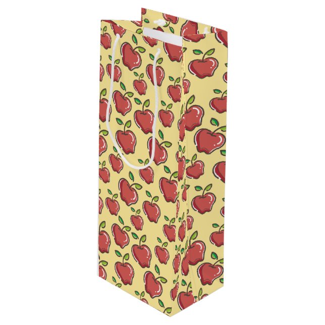 Pour Bouteille Sac cadeau Pommes fraîches (Devant Angle)