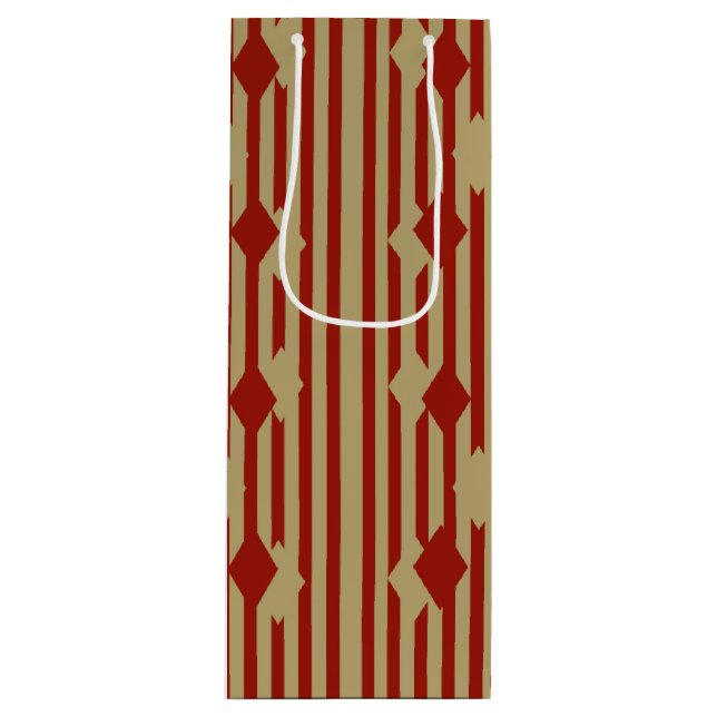 Pour Bouteille Sac cadeau Red Gold Diamonds (Devant)