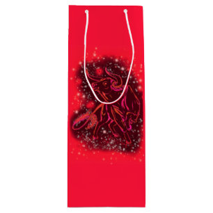 Pour Bouteille Sac Cadeau Red Wine Bull Courir À Starry Night