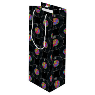 Pour Bouteille Sac cadeau Retro Rock & Roll Vinyl Wine