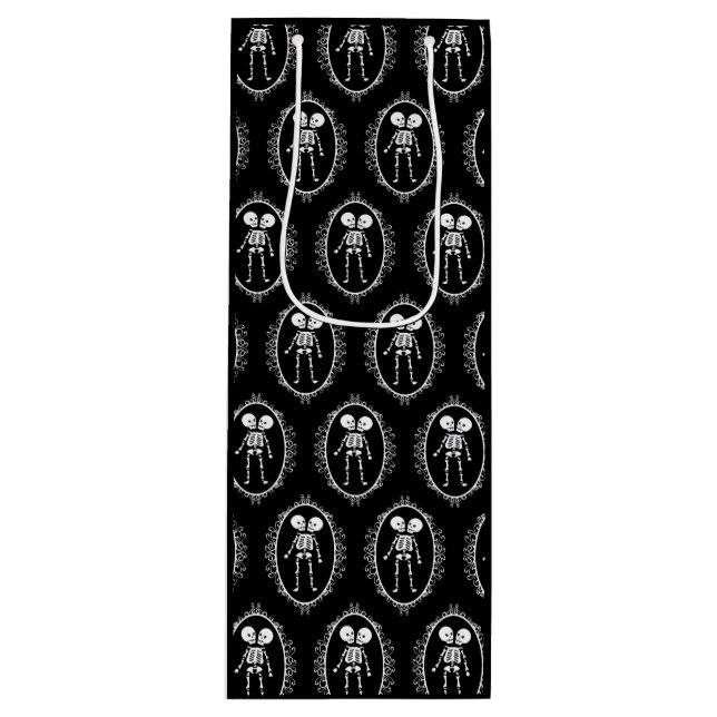 Pour Bouteille Sac cadeau Siamese Twins Skeleton (Devant)