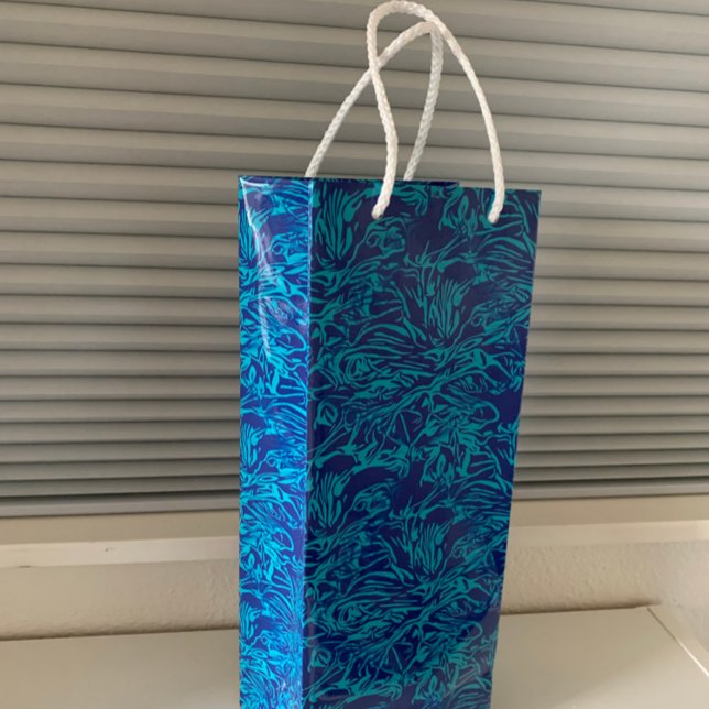 Pour Bouteille Sac Cadeau Vin Fleurs Tropicales Abstrait (Créateur téléchargé)