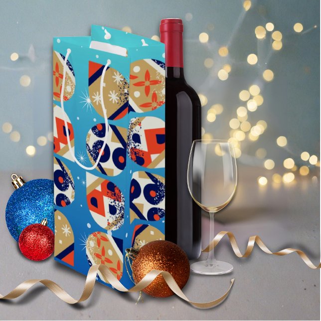 Pour Bouteille Sac Cadeau Vin Noël Moderne Gras  (Créateur téléchargé)