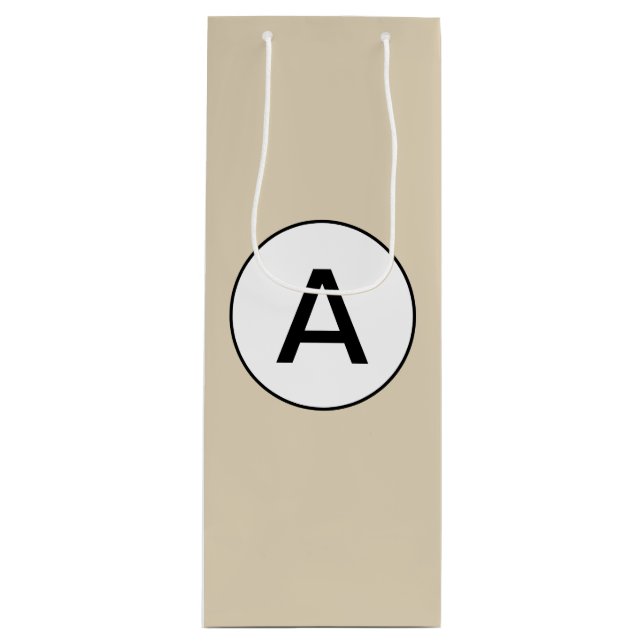 Pour Bouteille Sac cadeau VINS AVEC MONOGRAMME PERSONNALISABLE (Devant)