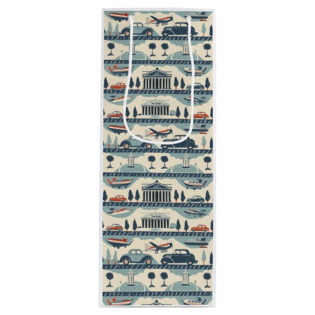 Pour Bouteille Sac cadeau Vintage voyage (Devant)