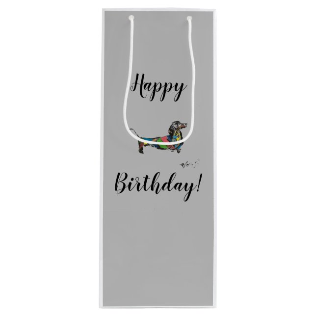 Pour Bouteille Sac de cadeau d'anniversaire heureux (Devant)