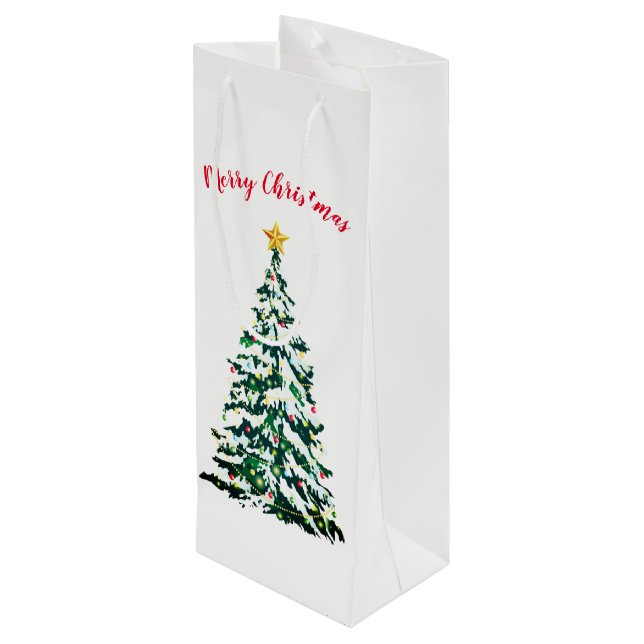 Pour Bouteille Sac de cadeau de papier de vacances de Noël (Dos Angle)