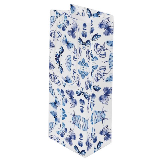 Pour Bouteille Sac de cadeau de papillons (Devant Angle)