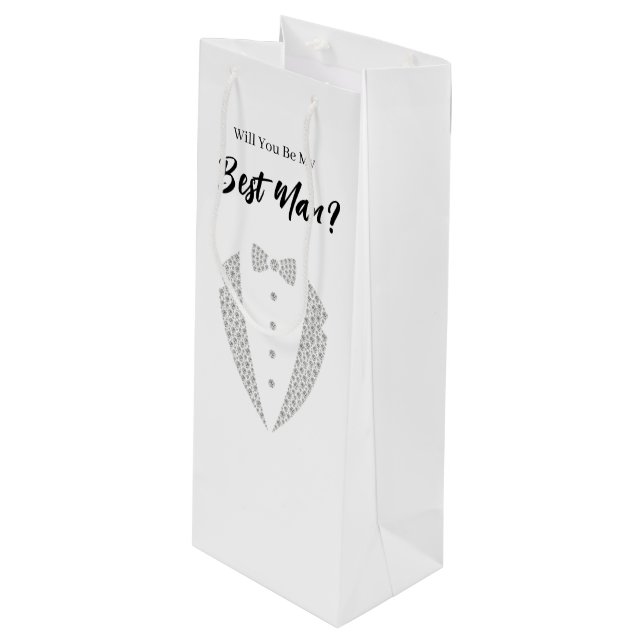 Pour Bouteille Sac de cadeau de témoin de mariage (Devant Angle)