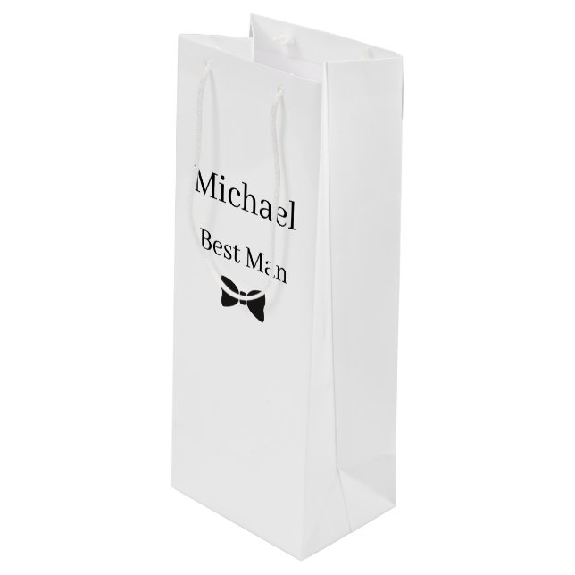 Pour Bouteille Sac de cadeau de témoin de mariage (Devant Angle)
