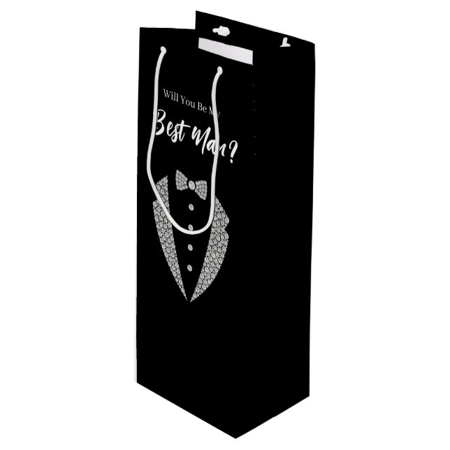 Pour Bouteille Sac de cadeau de témoin de mariage (Devant Angle)