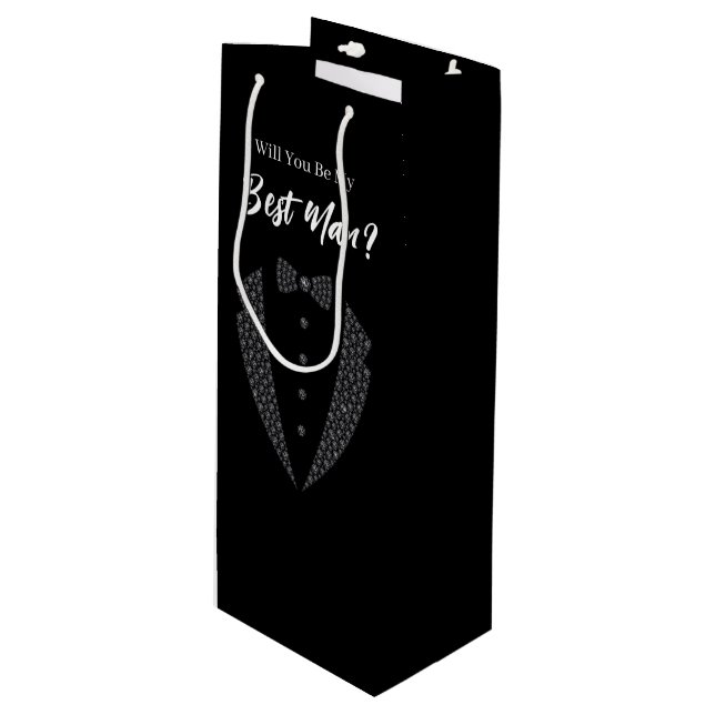 Pour Bouteille Sac de cadeau de témoin de mariage (Devant Angle)