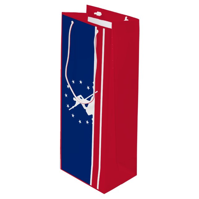 Pour Bouteille Sac de cadeau de vin avec drapeau de Richmond, Vir (Devant Angle)