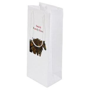 Pour Bouteille Sac de cadeau de vin d'attelage de chevaux de trai