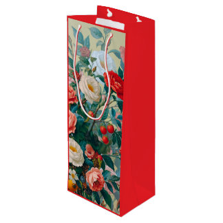 Pour Bouteille Sac de cadeau de vin Rose & Romance