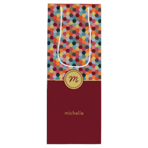 Pour Bouteille Sac géométrique de cadeau de vin d'hexagone de