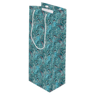 Pour Bouteille Sac turquoise classique de cadeau de vin de