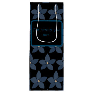 Pour Bouteille Superbes fleurs bleues sur le sac cadeau de vin no