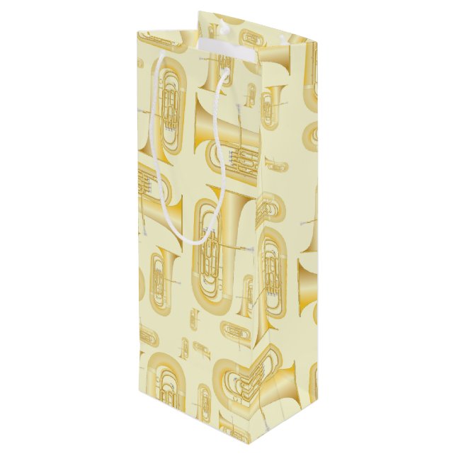 Pour Bouteille Tuba Musician Band Enseignant Vin Sac cadeau (Dos Angle)