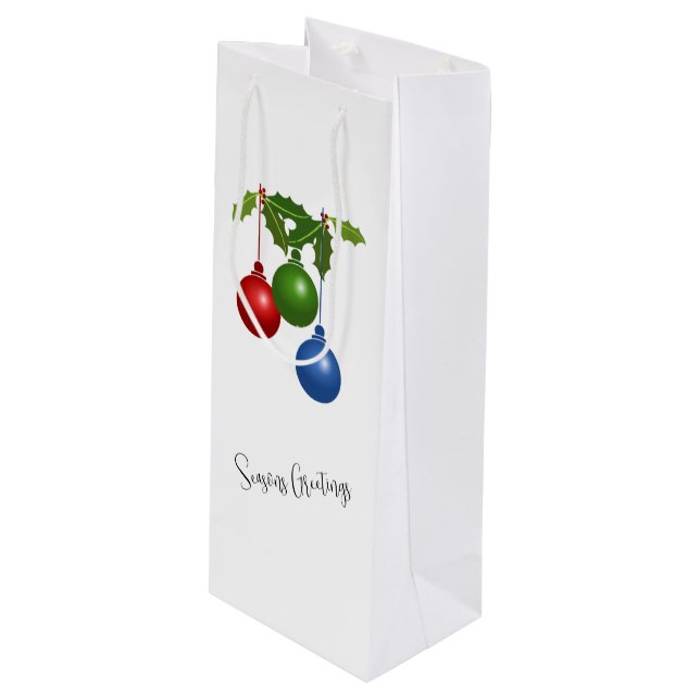 Pour Bouteille Vacances Et Sac Cadeau Vin Holly (Devant Angle)
