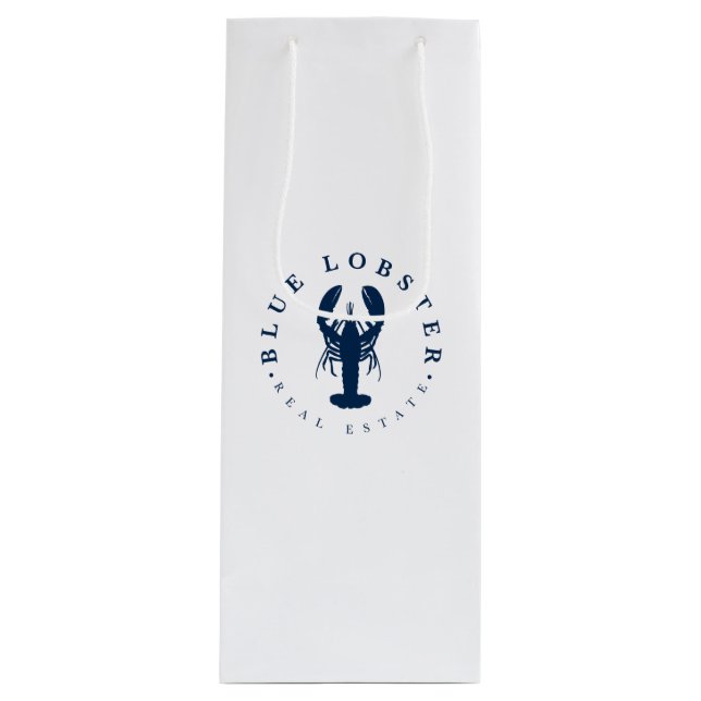 Pour Bouteille Vin de homard bleu | Sac cadeau (Devant)