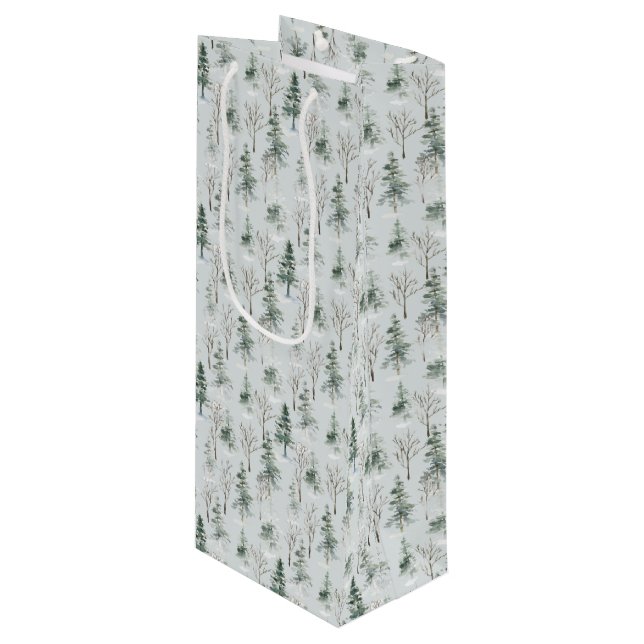 Pour Bouteille Wintry Wonderland 2 Sac cadeau de Noël (Devant Angle)