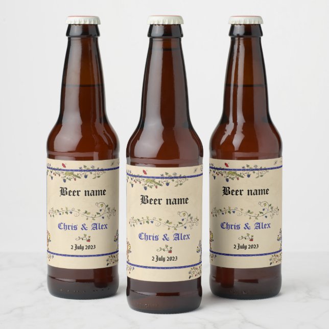 Pour Bouteilles De Bière Animaux médiévaux mariage biberon étiquette (Bouteilles)