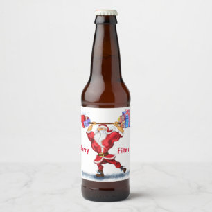 Pour Bouteilles De Bière Drôle Noël bouteille Étiquette Père Noël avec cade