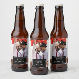 Pour Bouteilles De Bière Insigne photo FAIRE-PART FIANÇAILLES Étiquette