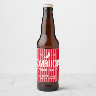 Pour Bouteilles De Bière Kombucha Kitchen Brew Étiquette Design