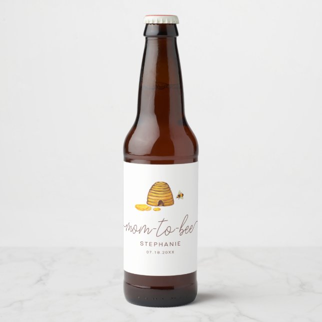 Pour Bouteilles De Bière Maman à Bee Bee Étiquette (Devant)