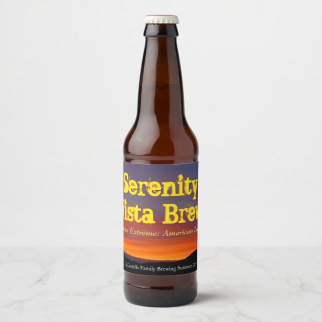 Pour Bouteilles De Bière Serenity Vista Brew Étiquette (Devant)