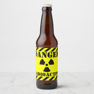 Pour Bouteilles De Bière Symbole RADIOACTIVE Drôle Étiquette d'avertissemen