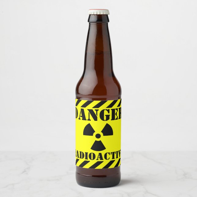 Pour Bouteilles De Bière Symbole RADIOACTIVE Drôle Étiquette d'avertissemen (Devant)