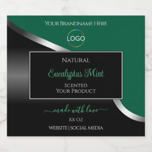 Pour Bouteilles De Liqueur Chasseur Vert Vave Argent Noir Logo Étiquettes du 
