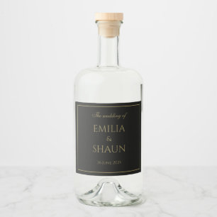 Pour Bouteilles De Liqueur Étiquettes élégants Black and Gold Liquor